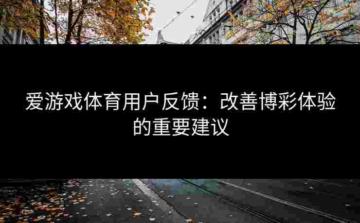 爱游戏体育用户反馈：改善博彩体验的重要建议