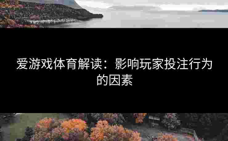爱游戏体育解读：影响玩家投注行为的因素