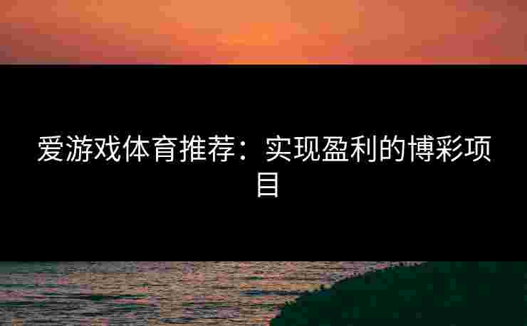 爱游戏体育推荐：实现盈利的博彩项目