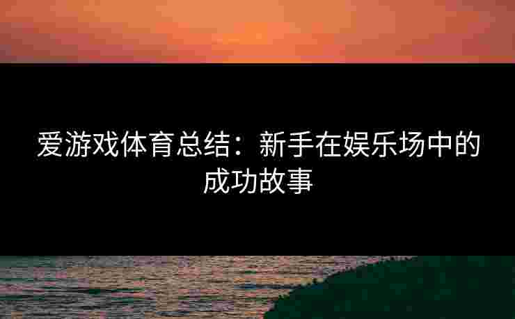 爱游戏体育总结：新手在娱乐场中的成功故事